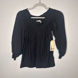 Nation LTD Smocked neck Blouse NWT